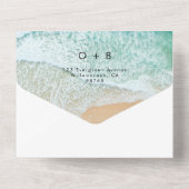 Invitation Tout En Un Plage côtière Destination QR Code RSVP Mariage (Verso)