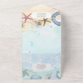 Invitation Tout En Un Plage Côtière Rustique Boho Wedding RSVP MENU All (Dehors)