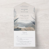 Invitation Tout En Un plage côtière Tout en un Mariage Inviter (À l'intérieur)