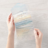 Invitation Tout En Un Plage Mariage Sunrise Beach (Déchirure)