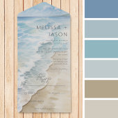 Invitation Tout En Un Plage Moderne Côté Côté Pas De Dîner