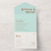 Invitation Tout En Un Plage Retro | Phoque Aqua et Envoi (À l'intérieur)