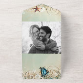 Invitation Tout En Un Plage romantique Starfish & Pearls Mariage élégant (Dehors)