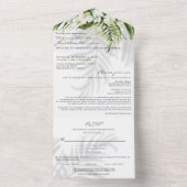 Invitation Tout En Un Plage Tropical Palms & Orchidées avec Mariage Ombr (À l'intérieur)