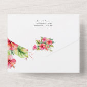 Invitation Tout En Un Plage tropicale Hibiscus tout en un mariage Invite (Verso)