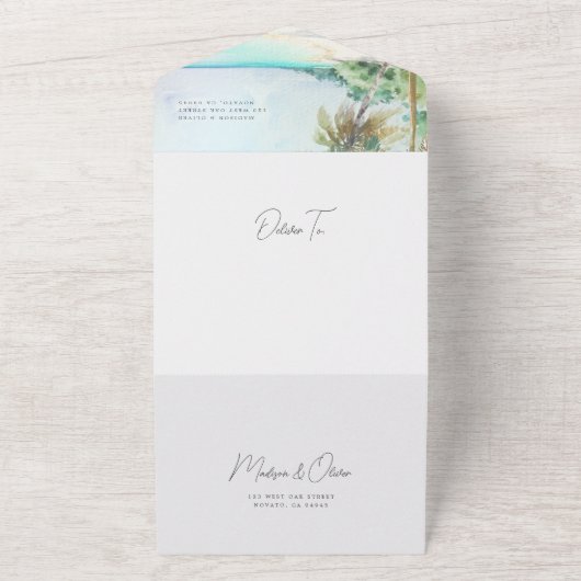 Invitation Tout En Un Plage tropicale magnifique Palm Trees Island (Dehors)