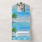 Invitation Tout En Un Plage tropicale Palm Trees Destination Balnéaire (À l'intérieur)