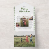 Invitation Tout En Un Plaid Christmas Journal Green 4 Photo Holiday (À l'intérieur)