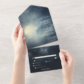 Invitation Tout En Un Pleine lune gothique foncé Nuit Ciel Dîner (Déchirure)