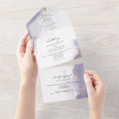 Invitation Tout En Un Plum Dusty Purple Abstrait (Déchirure)