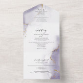 Invitation Tout En Un Plum Dusty Purple Abstrait (À l'intérieur)