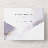 Invitation Tout En Un Plum Dusty Purple Abstrait (Verso)