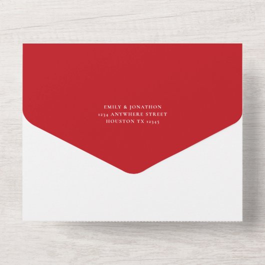 Invitation Tout En Un Poinsettia Foliage QR Code Script Mariage (Verso)