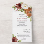 Invitation Tout En Un Português Rustique Mariage Tout en un (À l'intérieur)