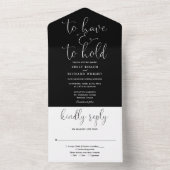 Invitation Tout En Un Pour Avoir Et Tenir Un Script Mariage Noir Et Blan (À l'intérieur)