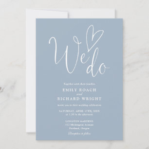 Invitation Tout en Un Pour Faire Coeur Poussiéreux Mariage Bl