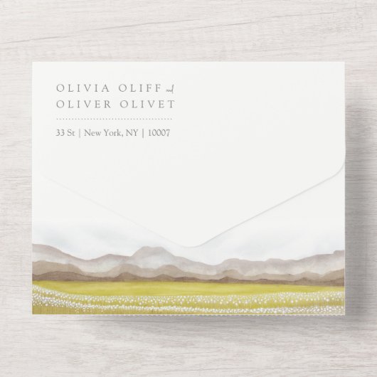 Invitation Tout En Un Prairies en fleurs Mariage (Verso)