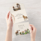 Invitation Tout En Un Premier anniversaire de Rodéo (Déchirure)