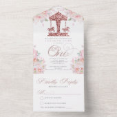 Invitation Tout En Un Premier Carrousel d'anniversaire Parties scintilla (À l'intérieur)