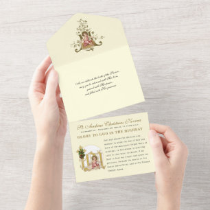 Invitation Tout En Un Prière de l'Avent de Noël Vintage Religieux Novena