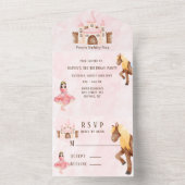 Invitation Tout En Un Princess Castle Horse fête d'anniversaire (À l'intérieur)