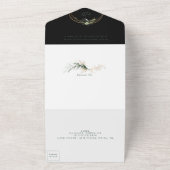 Invitation Tout En Un Prix Onyx Black Greenery Eucalyptus Wedding (Dehors)