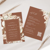 Invitation Tout en un Protea Pampas Grass Mariage en terre cu