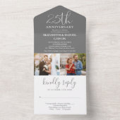 Invitation Tout En Un Puis et maintenant 2 Photo 25e anniversaire Mariag (À l'intérieur)