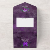 Invitation Tout En Un Purple et Lilac Floral Mariage All In One Invitat (Dehors)