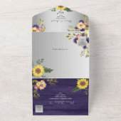 Invitation Tout En Un Purple Ferme Russe Mariage de tournesol (Dehors)