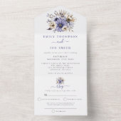 Invitation Tout En Un Purple Florals Mariage Adresses d'invité (À l'intérieur)