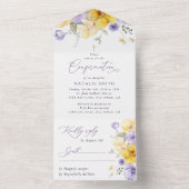 Invitation Tout En Un Purple Flowers, Yellow Flowers, Boho, Confirmation (À l'intérieur)