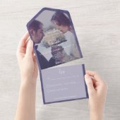 Invitation Tout En Un Purple Photo Moderne Sans Dîner (Déchirure)