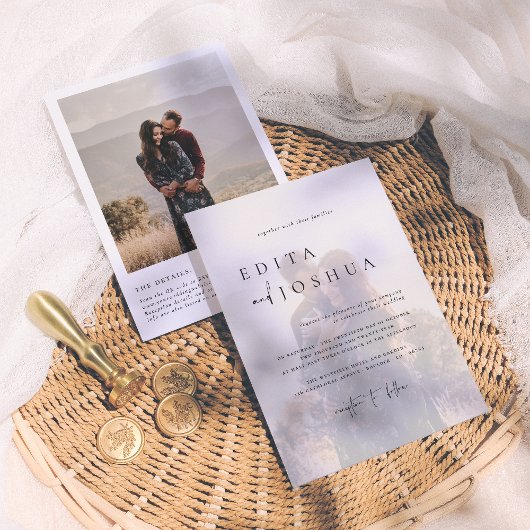 Invitation Tout en un QR Code 2 Mariage photo