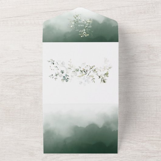 Invitation Tout En Un QR Code Airy Greenery Photo Mariage (Dehors)