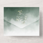 Invitation Tout En Un QR Code Airy Greenery Photo Mariage (Verso)