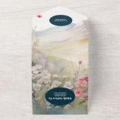 Invitation Tout En Un QR Code Aquarelle Floral Spring Mountains Mariage (Dehors)