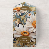 Invitation Tout En Un QR Code Aquarelle rustique Mariage marguerite blan (Dehors)