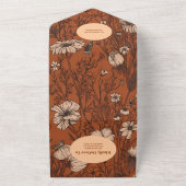 Invitation Tout En Un QR Code Burange Fleur sauvage Mariage (Dehors)