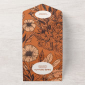 Invitation Tout En Un QR Code Burange Fleur sauvage Mariage (Dehors)