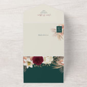 Invitation Tout En Un QR Code Chute Mariage floral (Dehors)