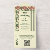 Invitation Tout En Un QR Code Classic Art Nouveau Mariage (À l'intérieur)