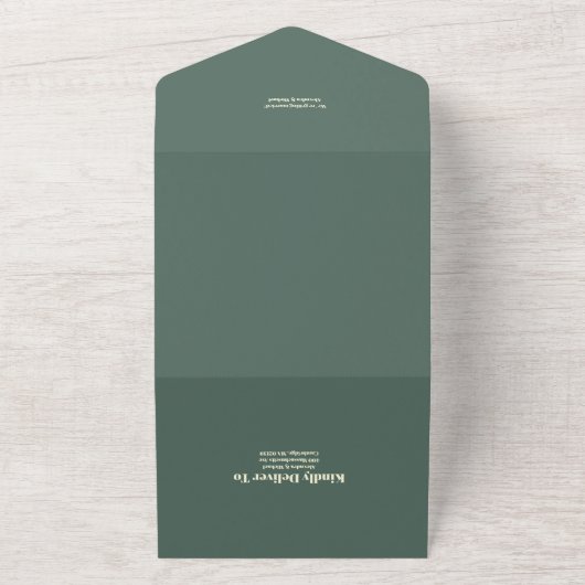 Invitation Tout En Un QR Code Classic Art Nouveau Mariage (Dehors)