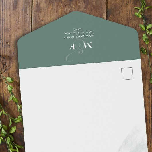 Invitation Tout En Un QR Code Classic Eucalyptus Online RSVP Simple