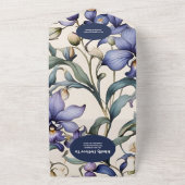 Invitation Tout En Un QR Code Elegant Aquarelle Bleu Floral Mariage (Dehors)