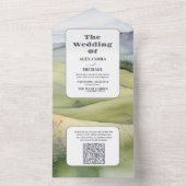 Invitation Tout En Un QR Code Elegant Mountain Meadow Mariage (À l'intérieur)