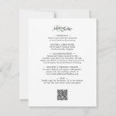 Invitation Tout en un QR Code Eucalyptus Mariage vert (Dos)