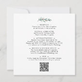 Invitation Tout en un QR Code Eucalyptus Mariage vert (Dos)