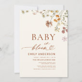 Invitation Tout en un QR Code Fleur sauvage Baby in Bloom Dou (Devant)