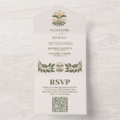 Invitation Tout En Un QR Code Fleur sauvage Botanical Garden Wedding (À l'intérieur)